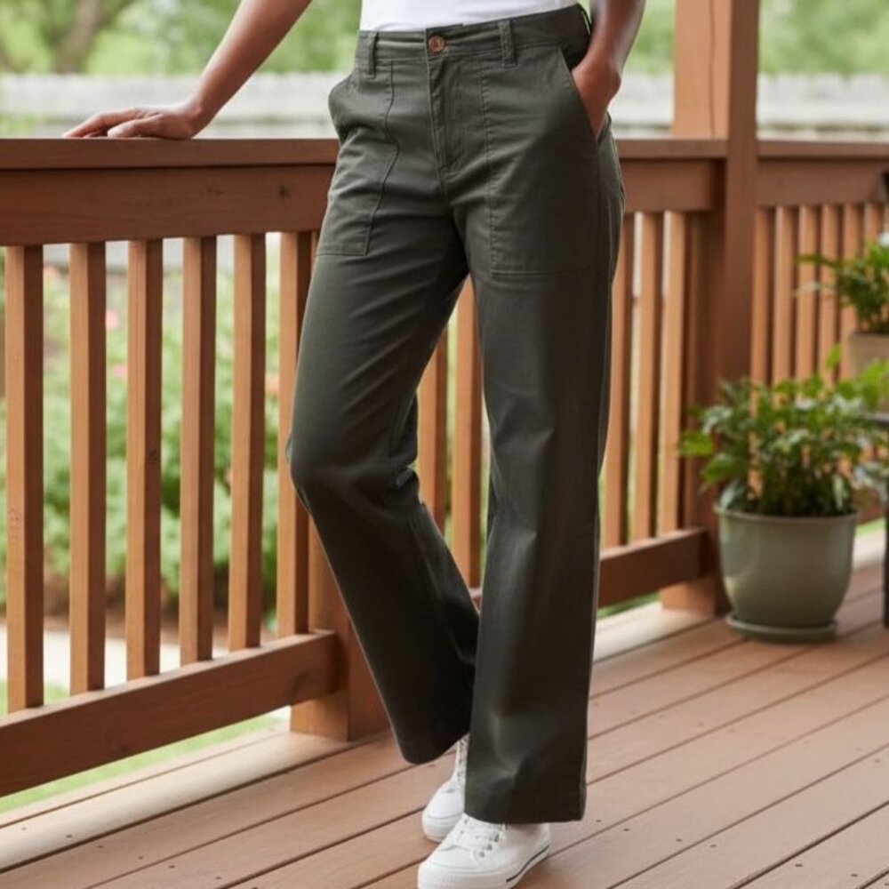 Weatherproof Vintage 14 Wide Leg Retro 90's Corduroy Pants Mid-Rise Patch Pocket